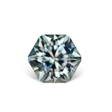 1.40CT HEXAGON BRILLIANT PRECISION CUT MONTANA SAPPHIRE, PLATINUM WHITE PURPLE BLUE, 6.2MM