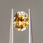 2.35ct Parti Montana Sapphire Orange White Champagne Low Profile Six Prong Split Shank Solitaire in 14k Yellow Gold