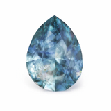 1.75CT PRECISION CUT PEAR BRILLIANT MONTANA SAPPHIRE, PARTI BLUE GREEN YELLOW, 8.5X6.5MM