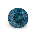 3.19CT PRECISION CUT ROUND BRILLIANT MONTANA SAPPHIRE, DEEP TEAL BLUE GREEN, 8.7MM