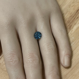 2.58CT ROUND BRILLIANT PRECISION CUT MONTANA SAPPHIRE, OCEAN BLUE AND TEAL, 8.2MM