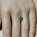 1.48CT PRECISION CUT ROUND BRILLIANT MONTANA SAPPHIRE, BRIGHT YELLOW GREEN,  6.7MM