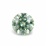 1.01CT PRECISION CUT ROUND BRILLIANT MONTANA SAPPHIRE, PASTEL GREEN AND WHITE, 5.8MM