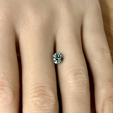 1.01CT PRECISION CUT ROUND BRILLIANT MONTANA SAPPHIRE, PASTEL GREEN AND WHITE, 5.8MM
