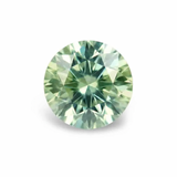 1.01CT PRECISION CUT ROUND BRILLIANT MONTANA SAPPHIRE, PASTEL GREEN AND WHITE, 5.8MM