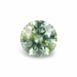 1.24CT PRECISION CUT ROUND BRILLIANT MONTANA SAPPHIRE, PARTI PASTEL GREEN AND YELLOW, 6.3MM