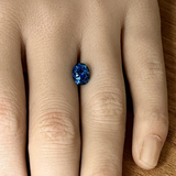1.86CT PRECISION CUT OVAL BRILLIANT MONTANA SAPPHIRE, ROYAL BLUE TEAL, 7.8X6.2MM
