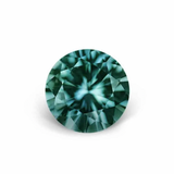 1.07CT PRECISION CUT ROUND BRILLIANT MONTANA SAPPHIRE, TEAL BLUE GREEN, 6MM