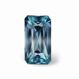 1.61CT ELONGATED "SCISSOR" PRECISION CUT MONTANA SAPPHIRE, PARTI DEEP TEAL BLUE AND GREEN, 8X4.8MM