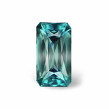 1.61CT ELONGATED "SCISSOR" PRECISION CUT MONTANA SAPPHIRE, PARTI DEEP TEAL BLUE AND GREEN, 8X4.8MM
