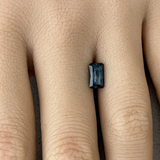 1.61CT ELONGATED "SCISSOR" PRECISION CUT MONTANA SAPPHIRE, PARTI DEEP TEAL BLUE AND GREEN, 8X4.8MM