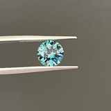 2.01CT ROUND PRECISION CUT MONTANA SAPPHIRE, TEAL, 7.4x5mm