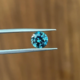 2.01CT ROUND PRECISION CUT MONTANA SAPPHIRE, TEAL, 7.4x5mm