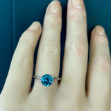 2.01CT ROUND PRECISION CUT MONTANA SAPPHIRE, TEAL, 7.4x5mm