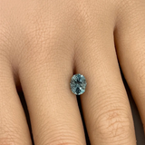 1.49 CT OVAL PRECISION CUT MONTANA SAPPHIRE, BLUE GREEN, 7.2X5.7MM