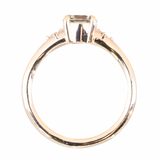 0.91ct Untreated Round White Montana Sapphire and Princess Cut Diamond Rapids Low Profile Ring in 14k Yellow Gold