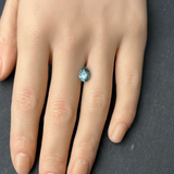 1.75CT PRECISION CUT PEAR BRILLIANT MONTANA SAPPHIRE, PARTI BLUE GREEN YELLOW, 8.5X6.5MM