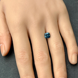 1.68CT PRECISION CUT CUSHION BRILLIANT MONTANA SAPPHIRE, DEEP OCEAN BLUE, 6.5MM