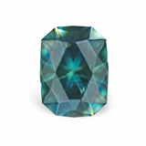 1.98CT PRECISION CUT RADIANT MONTANA SAPPHIRE, TEAL BLUE GREEN, 8.1X6.1MM