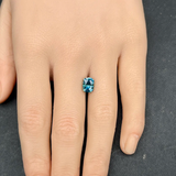 1.98CT PRECISION CUT RADIANT MONTANA SAPPHIRE, TEAL BLUE GREEN, 8.1X6.1MM