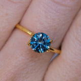 1.40CT ROUND PRECISION CUT MONTANA SAPPHIRE, MEDIUM OCEAN BLUE TEAL, 6.6X4.3MM