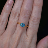 1.40CT ROUND PRECISION CUT MONTANA SAPPHIRE, MEDIUM OCEAN BLUE TEAL, 6.6X4.3MM