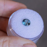 1.40CT ROUND PRECISION CUT MONTANA SAPPHIRE, MEDIUM OCEAN BLUE TEAL, 6.6X4.3MM