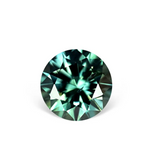 1.72CT ROUND BRILLIANT PRECISION CUT MONTANA SAPPHIRE, BRIGHT TEAL GREEN, 7x7MM