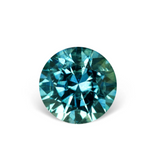 2.19CT ROUND BRILLIANT PRECISION CUT MONTANA SAPPHIRE, BLUE GREEN, 7.7X5.1MM