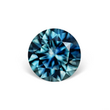 1.58CT ROUND BRILLIANT PRECISION CUT MONTANA SAPPHIRE, PARTI OCEAN BLUE TEAL, 6.8MM