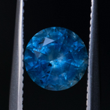 2.12ct Blue Montana Sapphire Diamond-Studded Tapered Solitaire in 14k White Gold