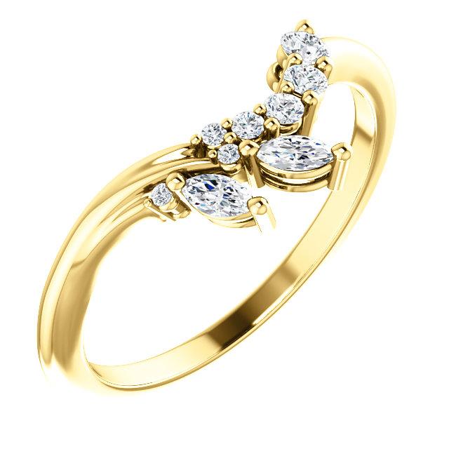 Elegant Diamond Contour Wedding Band in yellow gold