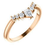 Tiara Curved Diamond Band in rose gold