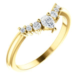 Tiara Curved Diamond Band in yellow gold