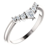 Tiara Curved Diamond Band in white gold