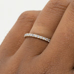 Straight Salt and Pepper Diamond  French Set Wedding Band