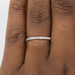 Straight Salt and Pepper Diamond  French Set Wedding Band