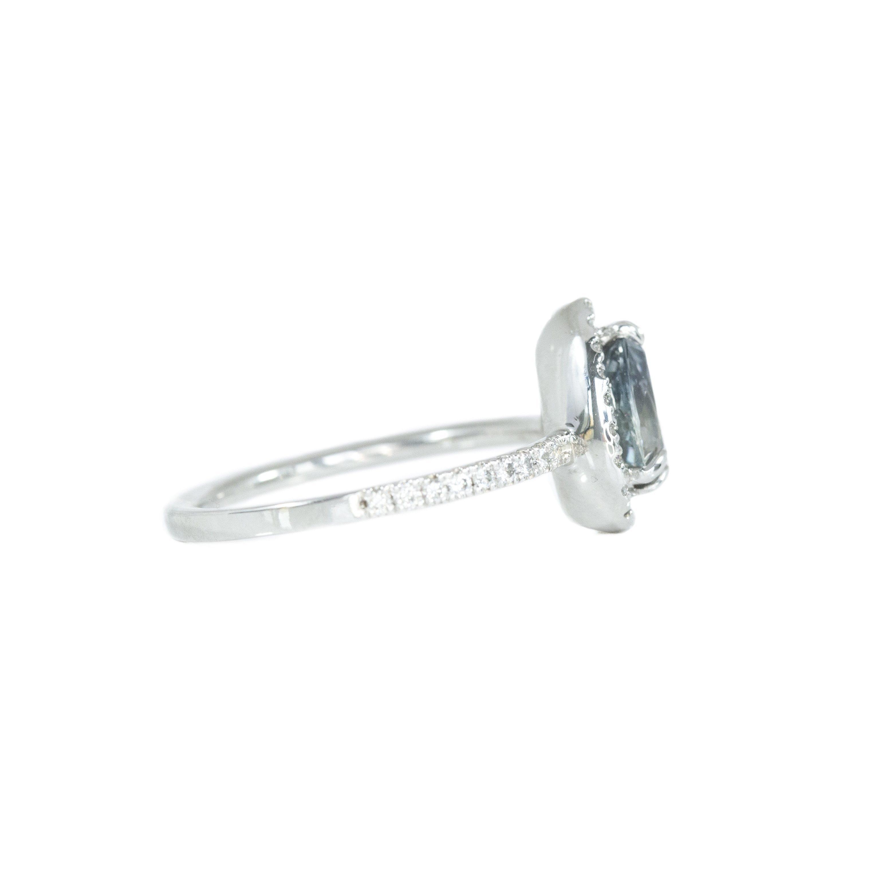 French Set- Diamond Studded Halo and Band - Setting