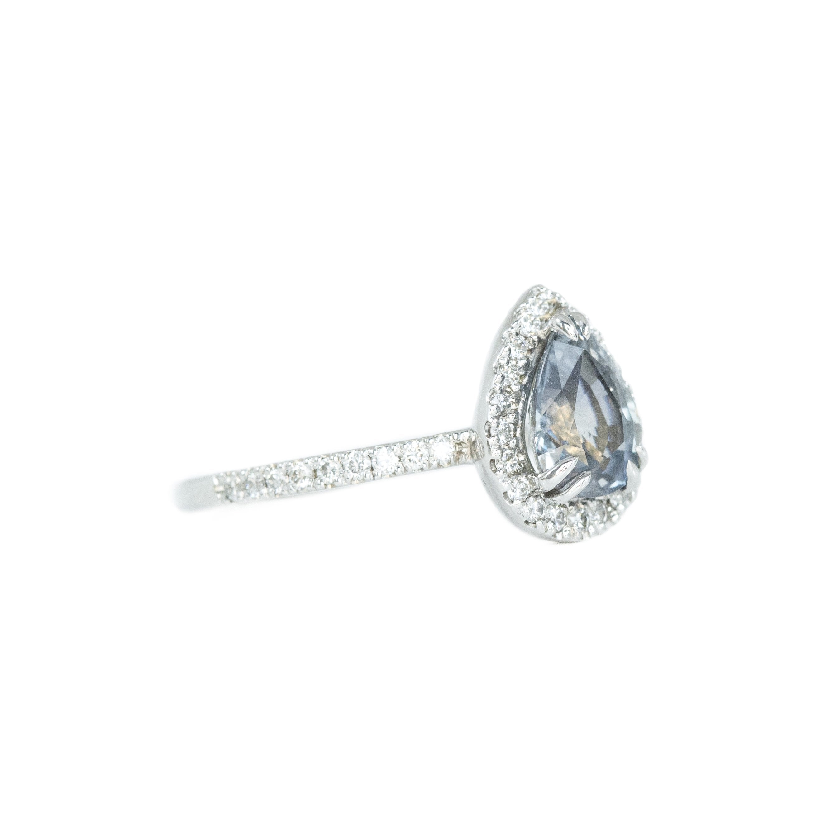 French Set- Diamond Studded Halo and Band - Setting