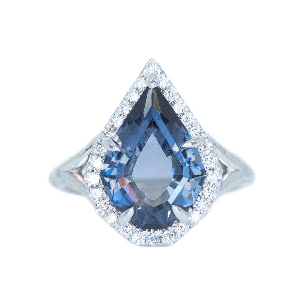 Split Shank Low Profile Halo with French Set Diamonds - Setting