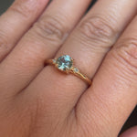 0.81ct Blue Montana Sapphire and Princess Cut Diamond Rapids Low Profile Ring in 14k Yellow Gold