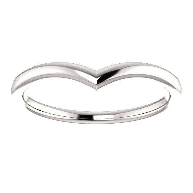 V Contour Wedding Band - Women's Plain V Shaped Curved Wedding Band in white gold