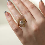 Hills and Valleys- Pointed Ring Jacket in Solid Recycled 14k Gold