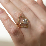 Hills and Valleys- Pointed Ring Jacket in Solid Recycled 14k Gold