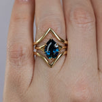 Hills and Valleys- Pointed Ring Jacket in Solid Recycled 14k Gold