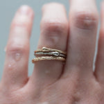 Gold Dewdrop Stacking Rings - Hand Carved Dainty Stacking Rings in Recycled Gold by Anueva Jewelry