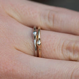 Gold Dewdrop Stacking Rings - Hand Carved Dainty Stacking Rings in Recycled Gold by Anueva Jewelry