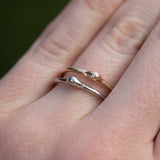 Gold Dewdrop Stacking Rings - Hand Carved Dainty Stacking Rings in Recycled Gold by Anueva Jewelry